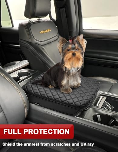 KBH Center Console Armrest Cover for 2025 2026 Ford Expedition, Durable Arm Rest Cover for Car, Thick Cushion Pad Protector, Anti-Scratch, Black (Fits Bucket Seat Console Only)