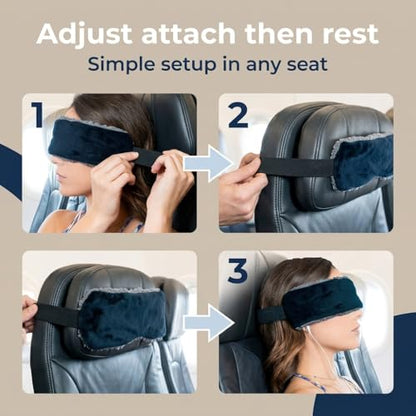 SeatSleeper Travel Pillow Alternative Stops Bobbing | Airplane Head Straps and Car Support Band | Great on Travel Upright | Super Comfy Neck Support | Small & Compact