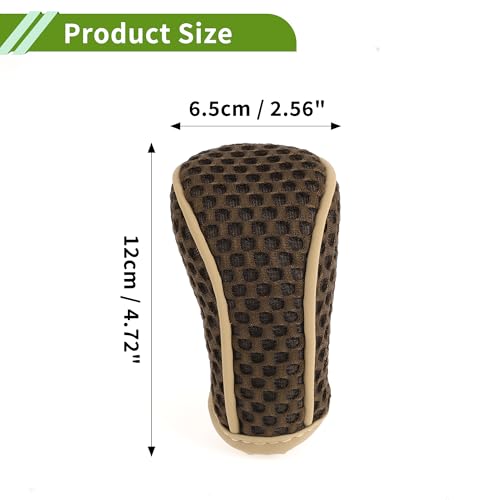 Universal Gear Shift Knob Cover Stick Shifting Handle Protector Manual Fabric 1 Pc Anti-Slip Dark Brown - color: Dark Brown Beige