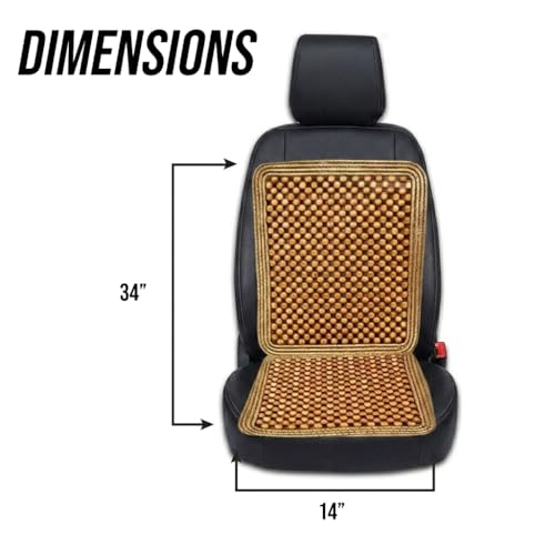 Wooden Beaded Car Seat Cover, Cooling Car Seat Cover Natural Double Strung, Massage Cushion Comfortable Beaded Seat Covers for Cars, Home and Office Car Seat Beads for Driving - size: 1-Pack