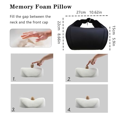 TOPABYTE Car Neck Pillow Memory Foam Automotive Seat Cushions of Headrests for Relieving Neck Stiffness Seat Neck Support Pillow, Fits All Vehicles, 2 Pieces, Black