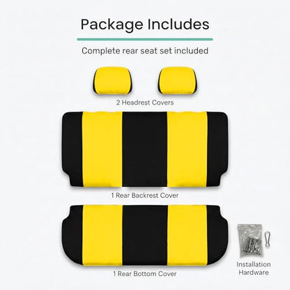 FH Group Universal Solid Bench Car Seat Cover fits Detachable Headrests– Universal Fit for Cars Trucks & SUVs (Yellow/Black) - color: Yellow