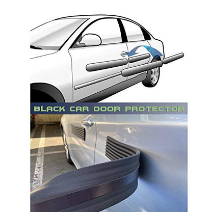 Car Door Dent Protector Removable Soft Cushion Magnetic Car Door Guard Strip for Garage Parking 2 Meter - Black AT007