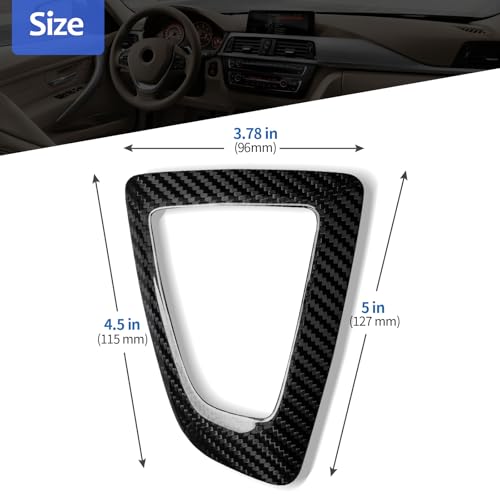 T-carbon Real Carbon Fiber Control Gear Box Shift Knob Panel Frame Cover Trim Protector Compatible with BMW F20 F21 F22 F23 F30 F31 F32 F33 F34 F35 F36 M2 Interior Accessories 2013-18-Glossy Black