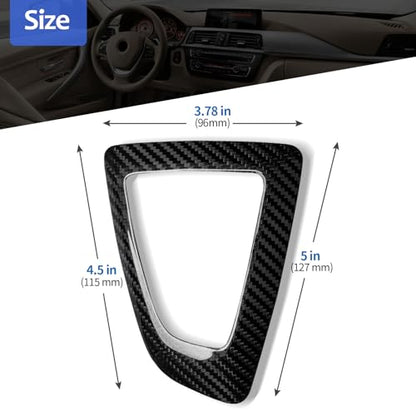 T-carbon Real Carbon Fiber Control Gear Box Shift Knob Panel Frame Cover Trim Protector Compatible with BMW F20 F21 F22 F23 F30 F31 F32 F33 F34 F35 F36 M2 Interior Accessories 2013-18-Glossy Black