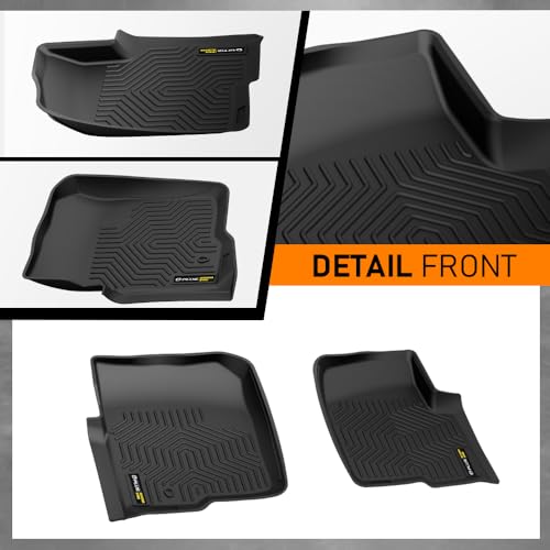 G-PLUS Floor Mats 3PCS Compatible with Ford F150 SuperCrew Cab 2004 2005 2006 2007 2008 1st & 2nd Row All Weather Protection TPE Floor Liners Black - size: 2004-2008|Fit Ford F150 SuperCrew Cab|3Pcs