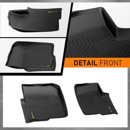 G-PLUS Floor Mats 3PCS Compatible with Ford F150 SuperCrew Cab 2004 2005 2006 2007 2008 1st & 2nd Row All Weather Protection TPE Floor Liners Black - size: 2004-2008|Fit Ford F150 SuperCrew Cab|3Pcs
