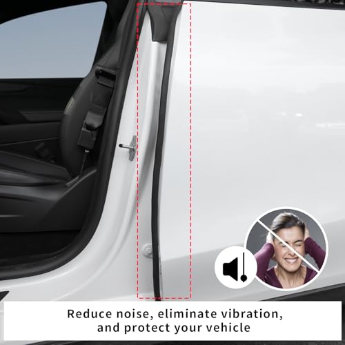 Temmis 2PCS Car Door Seal Strip 2.62FT, Buckle Design Automotive Door Soundproofing Weather Rubber Stripping, Auto Interior Accessories for Car Truck Door