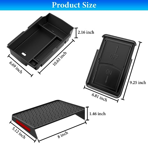 3PCS Center Console Organizer Compatible with Honda CRV 2023 2024 2025 2026 Accessories CR-V Hybrid Armrest Organizer Tray Hidden Storage Box ABS Material - size: 2023-2026 CR-V (3pcs)