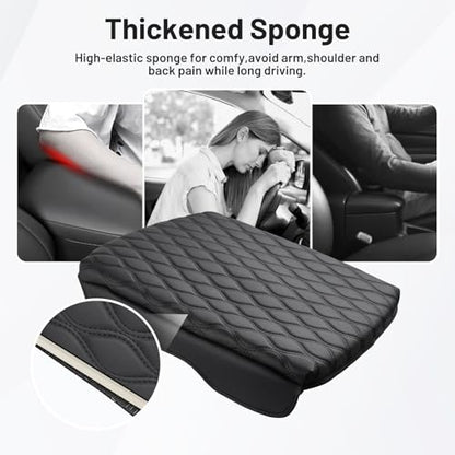 Autorder Center Console Cover for 2019-2025 2026 Dodge Ram 1500/2500/3500 Accessories Armrest Cushion Cover Nappa Leather Middle Console Covers Console Cushion Pad Anti-Scratch(Bucket Seat Only) - size: 19-25 Dodge Ram
