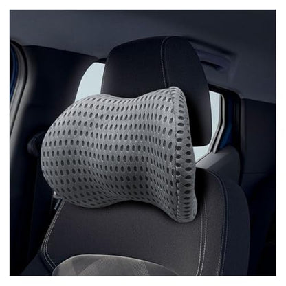 Ergonomic Memory Foam Car Neck Pillow with Adjustable Strap & Machine-Washable Cover - Long-Lasting Support for Long Drives & Office Uses(Darkgray)