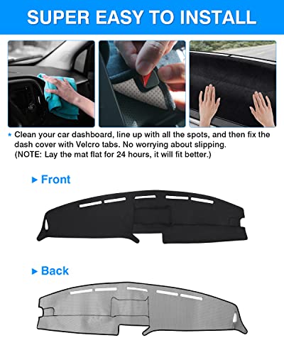 Autorder Dashboard Cover Mat for 1992-1996 Ford F150 F250 F350 Accessories Dash Cover Flannel Dash Mat Sunshade Glare UV Rays Protector - size: 1992-1996 F150 (Black)