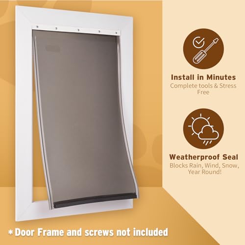 PAC11-11039 Dog Door Replacement Flap | Heavy-Duty PVC Material | 16 7/8" x 10 1/8" L Size, BPA-Free & Weatherproof - size: Large