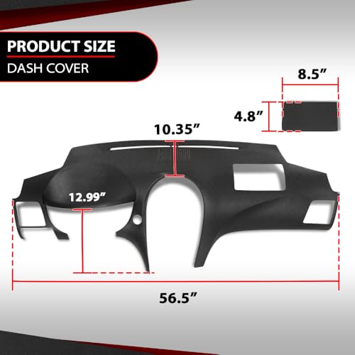 Dash Cover Dashboard Compatible with LX ES350 2007-2012 Black Dash Board Cover