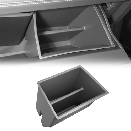 Glove Box Organizer for Toyota Sienna 2021-2026 Silicone Passenger Side Storage Box Increase Storage Space for Sienna Accessories Center Console(Gray) - size: Glove Box Organizer