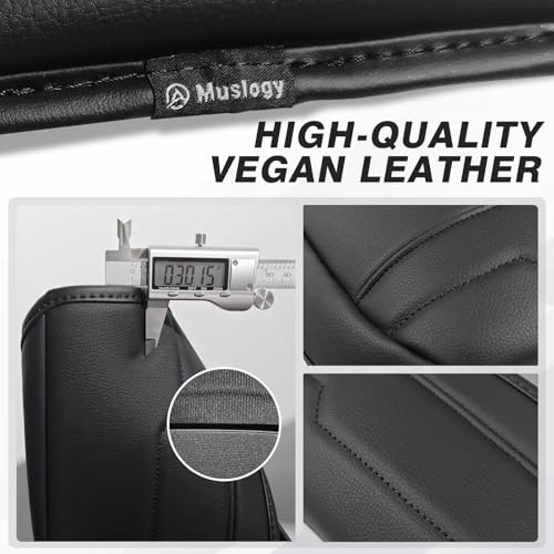 Muslogy Center Console Armrest Cover Fit for Chevy Silverado & GMC Sierra 1500 2500 3500 2022-2026 Accessories, Comfort Armrest Pad Console Lid Cushion Vegan Leather Regular Thick(Bucket Seat ONLY) - size: 1) 22-25 |Silverado & Sierra| Bucket Seat, Regula