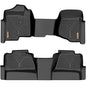 YITAMOTOR Floor Mats Fit for 2007-2013 Chevrolet Silverado/GMC Sierra 1500&2007-2014 Silverado/Sierra 2500 HD/3500 HD Crew Cab, TPE All Weather Floor Liners, 1st & 2nd Row Mats Set Accessories, Black - style: 07-13 1500 & 07-14 2500/3500 HD Crew Cab Bench