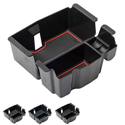 Center Console Organizer Tray Compatible with Jeep Wrangler JL/JLU 2018-2023 2024 2025 2026 and Gladiator JT Truck 2020-2026 Insert Accessories - Won't Covers The Light Inside (Red Trim) - color: Red