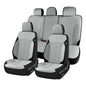 Coverado Full Set Leather Car Seat Covers, Crafted with Full Leather Construction and Carbon Fibre Weave Universal Fit for Most Cars SUV Trucks(Gray - color: Gray, size: FullSet
