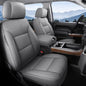 Coverado Chevy Silverado Seat Covers Full Set, Faux Leather Car Seat Covers Fit for 2014-2018 1500, 2015-2019 2500HD 3500HD Chevy Silverado GMC Sierra Crew Double Extended Cab (Gray) - color: Gray, size: FullSet(2014-2018)
