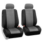 FH Group Front Set Faux Leather Car Seat Covers for Low Back Seat with Removable Headrest, Universal Fit, Car Seat Covers for SUV, Sedan, Van, Gray/Black - color: Gray, style: Front Set