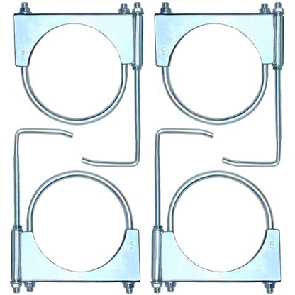 5" Heavy-Duty Exhaust Clamp with Hanger, Muffler Hanger Exhaust Hanger for Automotive (4 Pcs) - size: 5 Inch-4 PACK