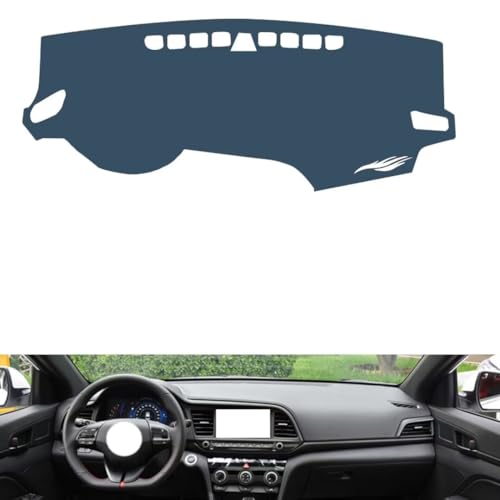 leather dash board cover mat Compatible with HyundaiHyundai Elantra 2016-2018, Interior Dash Covers，Sun protection dashboard cover-blue - size: Compatible with Elantra 2016-2018