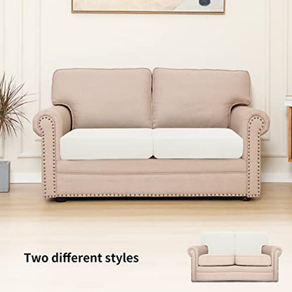 Easy-Going Stretch Individual Loveseat Couch Cushion Cover Sofa Cushion Furniture Protector Sofa slipcover Soft Flexibility with Elastic Bottom (2-piece Loveseat Cushion Cover, Cream) - color: Cream, size: 2-piece