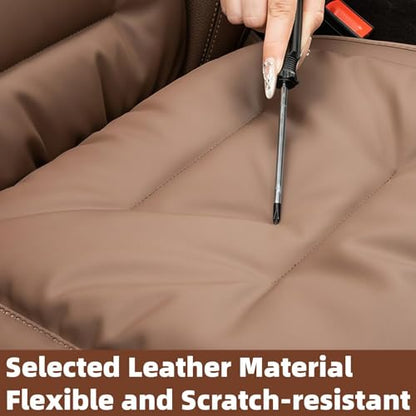 Car Seat Cushion, 2025 New Skin-Friendly Leather Seat Cushions, Breathable Dirt-Repellent Memory Foam Pad for Most Auto & Office Chairs (White)