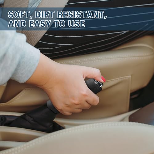 Car Handbrake Cover Gear Shift Knob Cover, Auto Comfortable Grip Handbrake Cover, Silicone handbrake Cover for Most Vehicle Handbrake - color: Black