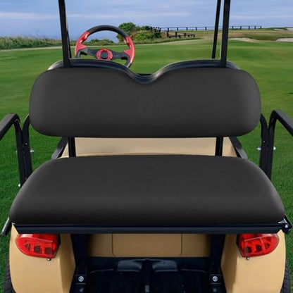 MOSNAI Golf Cart Rear Seat Covers Set for EZGO Club Car Yamaha Aftermarket Rear Seat Cushion, Durable Breathable Bench Seat Covers Washable Polyester Mesh Cloth Without Logo, Black