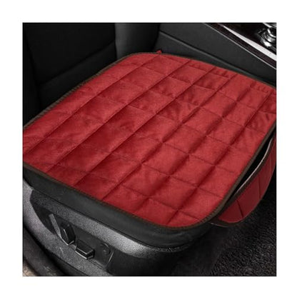 DXNQ Car Seat Cushion, Soft Plush Auto Seat Cover with Non-Slip Silicone Bottom & Storage Pocket, Universal Breathable Vehicle Seat Cushion Pad for Car Truck SUV, Car Accessories (Red) - color: Red