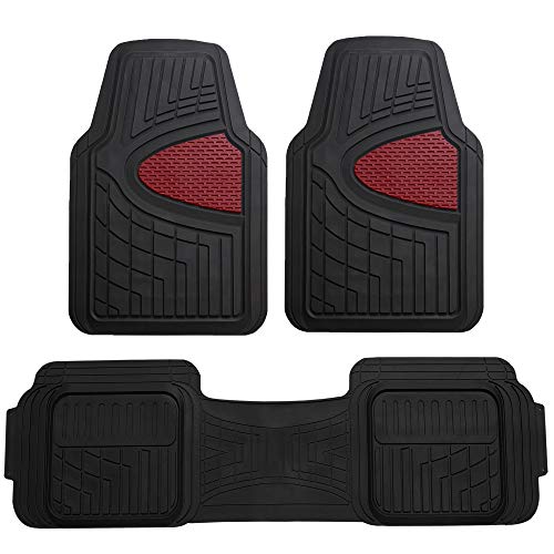 FH Group Car Floor Mats - Heavy-Duty Rubber Floor Mats for Cars, Universal Fit Full Set, Trimmable Automotive Floor Mats, Climaproof Floor Mats for Most Sedan, SUV, Truck Floor Mats Burgundy - color: Burgundy