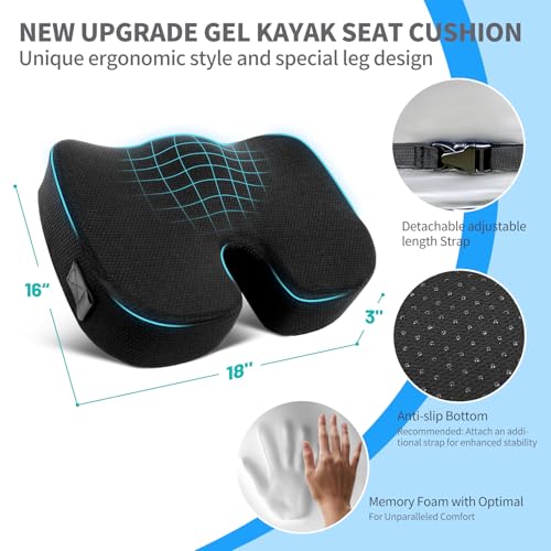 Seat Cushion for Chair - Memory Foam Coccyx Pillow with Non-Slip Bottom, U-Shape for Tailbone & Sciatica Pain Relief. Orthopedic Cushions for Office Chair, Car, Wheelchair (Office, Driving,Home)