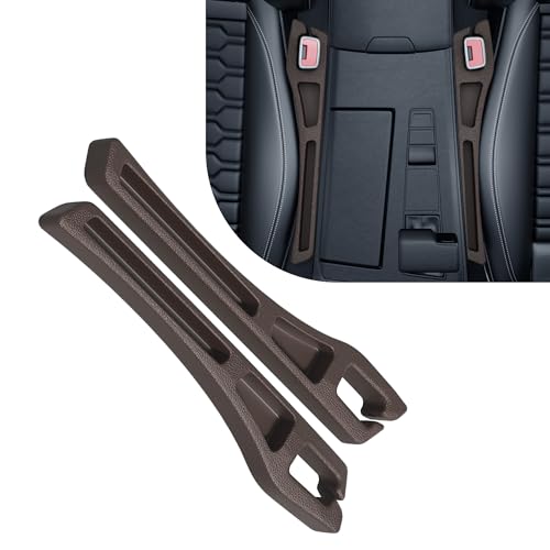 Car Seat Gap Filler Organizer, 2PCS Multifunctional Vehicle Fill Gap Blocker with Storage Slot Between Seat Console, Anti-Drop Auto Interior Organization, Universal for SUV Truck Sedan(Brown) - color: Brown