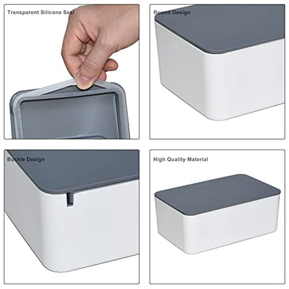 Diaper Wipes Dispenser, Tissue Storage Box Case, Wet Wipe Dispenser Holder with Lid for Home, Office, Cars (Gray-White) - color: Gray-white