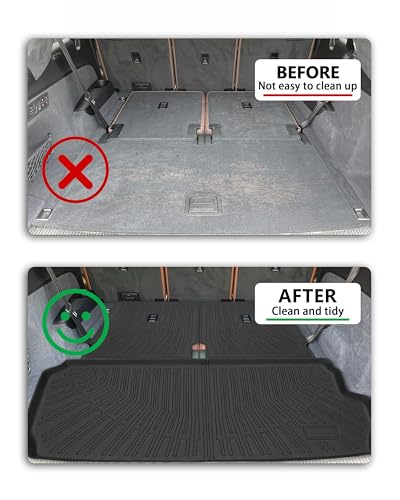 Cargo Liner Compatible with 2017-2025 Audi Q7 Trunk Mat Cargo Mat Back Seat Cover Protector (for 7-Seater)(Backrest Mats+Trunk Mat) - size: FOR 2017-2025 Audi Q7/SQ7