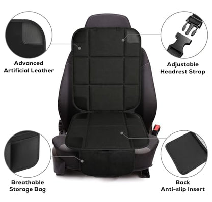 Car Seat Protector for Child Baby Car Seat,600D Waterproof Car Seat Cover with Thick Padding, Non-Slip Backing and Mesh Storage Pockets - size: 1 Pack