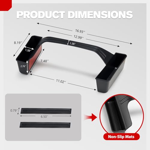 Center Console Shifter Storage Box Compatible with Ford Bronco 2021- 2024 2025 2026, Organizer Gear Side Storage Tray for Bronco Accessories 2/4-Door