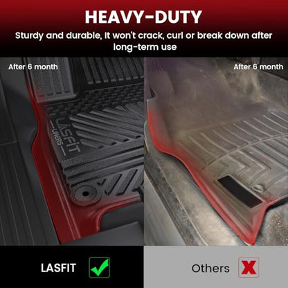 LASFIT Floor Mats for Rivian R1S 2022 2023 2024, All Weather Floor Liner TPE Custom Fit Car Mats for Rivian R1S 1st & 2nd & 3rd Row Rubber Mats, Black,Tasteless, Durable and Easy to Clean - size: 2022-2024 | For Rivian R1S | 1st & 2nd & 3rd Row