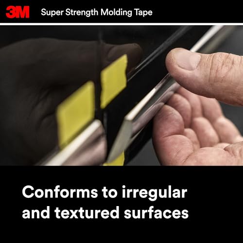 3M Super-Strength Molding Tape, 1/2 in x 15 ft, High Strength Double-Sided Adhesive, Permanently Attaches Side Moldings, Trim and Emblems to Interior and Exterior of Vehicles (03614)