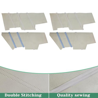 4PCS Door Panel Cover Compatible with Honda Accord 2003-2007 Front and Back Vinyl Leather Insert Cards Protector Trim Beige (Only Leather Part)