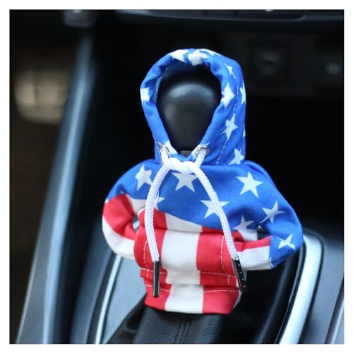 Stacool Car Gear Shift Cover with US Flag Design,Fashionable Gear Shift Hoodie for Shifter Knobs,Universal Car Interior Accessories Funny Car Shift Knob Cover for Cars Trucks SUVs (Colorful/U+D) - color: Colorful/U+D