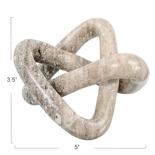 Creative Co-Op Modern Decorative Marble Link Knot, Beige - color: Beige