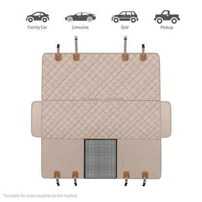 GXT Dog Back Seat Cover Protector for Cars SUV and Trucks with Mesh Window, Scratchproof Nonslip and Waterproof Material - color: Dark Khaki, style: Seat Cover Only