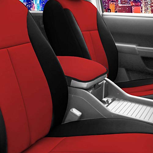 FH Group Faux Leather Center Console Armrest Cushion, Luxury Seat Box Cover Protector fits Most Cars, SUVs, and Trucks Red - color: Red, style: Console Cover (Plain)