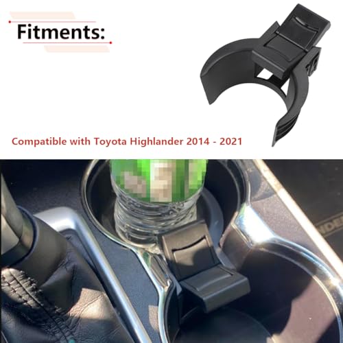 Cup Holder Insert Divider Compatible with Toyota Highlander 2014 2015 2016 2017 2018 2019 Year