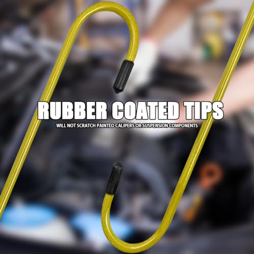 4PCS Car Brake Caliper Hooks, Vehicle Caliper Hangers with Rubber Caps, S-Shaped Automotive Accessories for Braking, Axle, Bearing, Suspension Work for SUV, Truck, RV（Yellow/4PCS） - color: Yellow, size: 4PCS