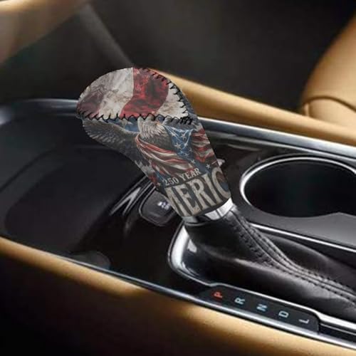KEIAHUAN Car Handbrake Cover with Gear Shift Knob Cover Set Women Men 250 Years American Flag Universal Fits for Most Sedan Truck SUV Van Anti-Slip Universal Case Sleeve - color: 250 Years American Flag