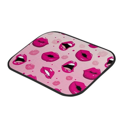 Hot Pink Lip Automotive Floor Mats Front and Rear Car Mat Carpet Set 4 Pcs Universal Fit Trucks for Valentine's Day - color: Hot Pink Lip